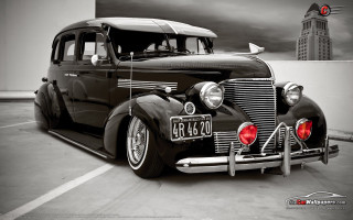 Classic car black white parking - don eddy free wallpaper