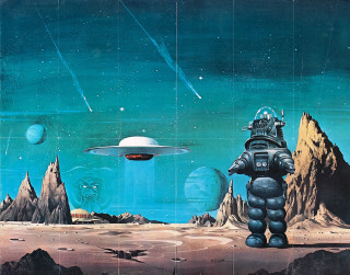 Space suit man distant sky 2 - sci fi free wallpaper