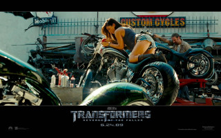Transformers movie poster woman motorcycle - movie scene free wallpaper
