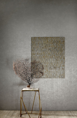 Vase tree table mosaic wall - a pointillism painting free wallpaper