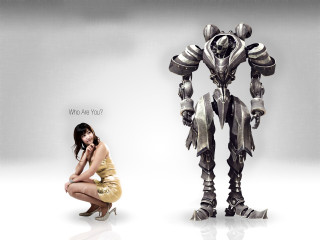 Woman kneeling robot statue cell - cybernetic free wallpaper