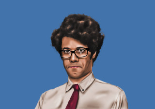 Man glasses tie blue background - bertram brooker free wallpaper