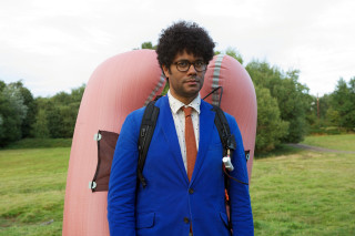 Afrofuturism man blue suit pink - bedwyr williams free wallpaper