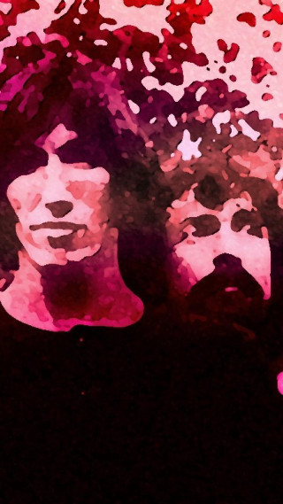 Two people painted faces artwork - david gilmour blythe free wallpaper