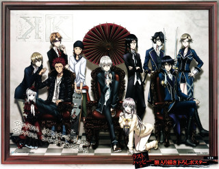 Anime characters checkered floor umbrella - floor free wallpaper