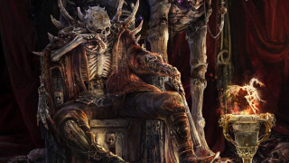 Demonic chair candle statue background - bastien l. deharme free wallpaper