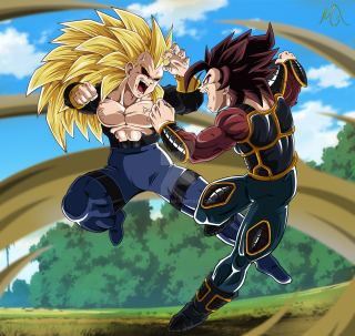 Cartoon fight people field trees - concept art free wallpaper