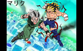 Cartoon fight people air buildings - a cartoon free wallpaper