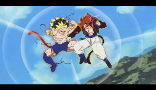 Anime fight air blue sky - two anime character free wallpaper