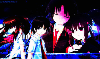 Anime girls dark room stars - an anime drawing free wallpaper for desktop