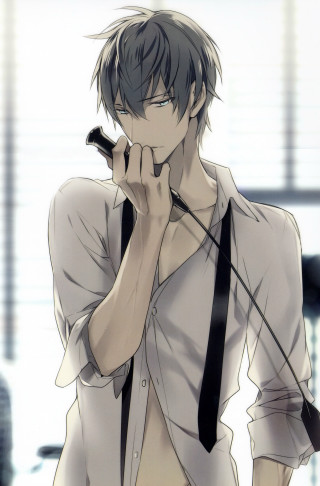 Man tie suspenders hand mouth - tachisme free wallpaper