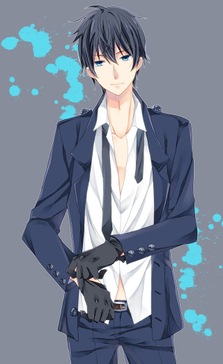 Man suit tie blue background 2 - his hip free wallpaper