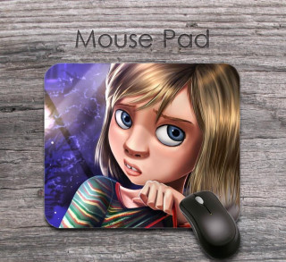Cartoon girl blue eyes hand - computer art free wallpaper