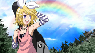 Blonde hat rainbow trees sky - a sky background free wallpaper for desktop