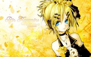 Anime girl blue eyes black 5 - a yellow rose free wallpaper