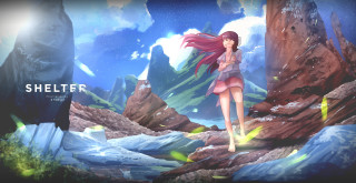 Girl rocky area hair blowing - art station free wallpaper
