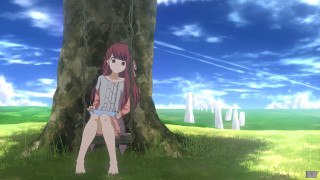 Girl bench tree field sky - a bench in front free wallpaper