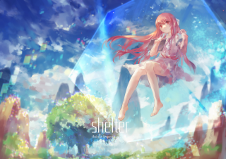 Girl flying pink hair long - a pink hair free wallpaper