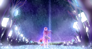 Cartoon girl snow basketball purple - firefly free wallpaper