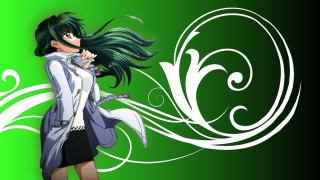 Woman long hair coat green - swirl and swirls free wallpaper