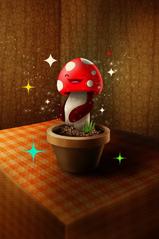 Mushroom potted plant table stars - a mushroom free wallpaper
