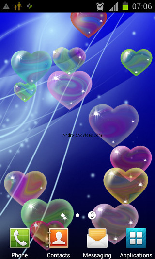 Cell phone hearts floating blue - anne stokes free wallpaper