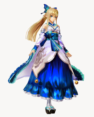 Woman blue dress long ponytail - a blue dress free wallpaper