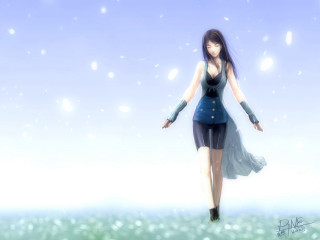 Woman snow dress outstretched digital - a woman in a dress free wallpaper
