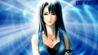 Woman blue dress blue background - a blue light behind her free wallpaper