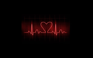 Heartbeat red line love crossstitch - analytical art free wallpaper
