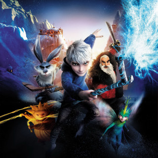 Movie poster characters blue background - a ship in the background free wallpaper
