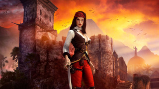 Woman pirate costume castle sword - a castle free wallpaper