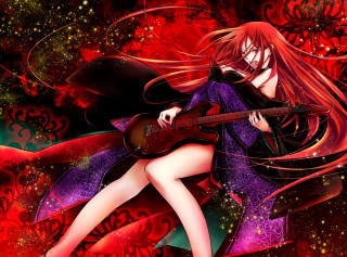 Woman long hair guitar hand - gothic free wallpaper for desktop