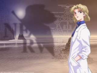 Man white coat body water - anime visual free wallpaper