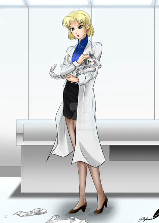 Woman bird white coat black - a digital rendering free wallpaper