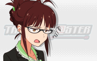 Woman glasses ponytail suit green - a green collar free wallpaper