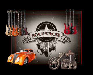 Car motorcycle banner rocknroll folkart - motorcycle free wallpaper