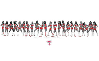 Women red black lingerie white - line free wallpaper