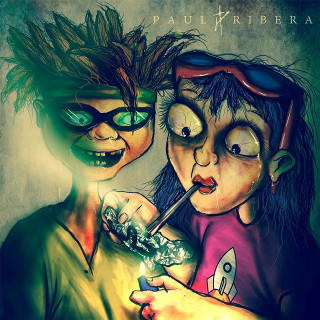 Couple people holding something weird - free cyberpunk wallpaper