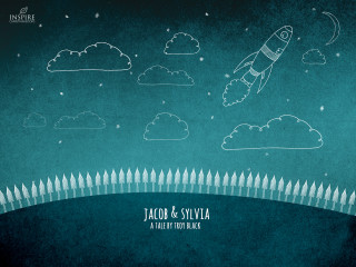Rocket flying sky clouds stars - in the foreground free wallpaper