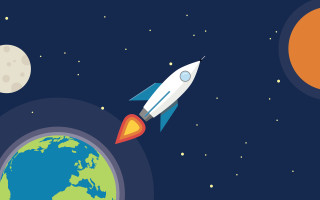 Rocket night sky earth moon - a rocket free wallpaper