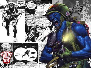 Man helmet gun comic page - a comic page free wallpaper