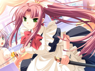 Girl pink hair green eyes 4 - hint of yayoi kasuma free wallpaper