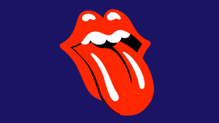 Red white tongue blue background - tongue free wallpaper