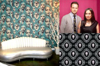 Couple couch skulls wall tree - a pop art painting free wallpaper