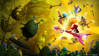 Cartoon character flying guitar cactus - a guitar free wallpaper