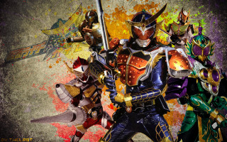 Armored warriors swords paint splatter - sword free wallpaper