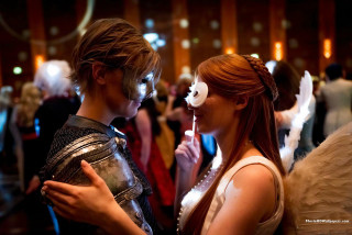 Couple people angel wings mask - angel free wallpaper
