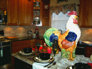 Rooster statue kitchen counter stove - dennis ashbaugh free wallpaper for desktop