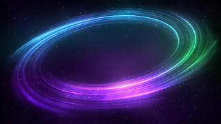 Neon circular lights dark space - octane renderer free wallpaper